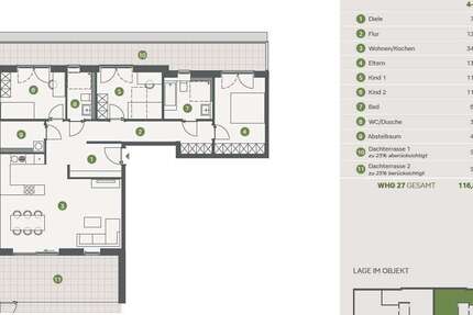 Wohnung Essen Stadtbezirk II - 4 Zimmer, 117 m&sup2;, 659.000&euro; | Angebot:27345929