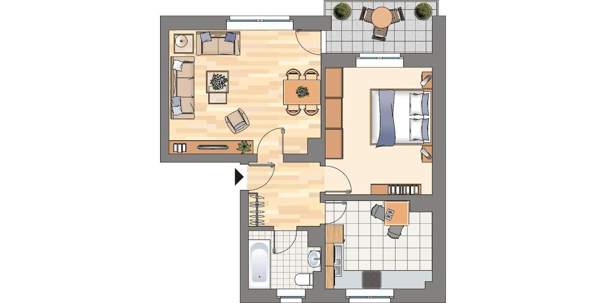Etagenwohnung Dortmund Bövinghausen - 2 Zimmer, 55 m&sup2;, 443&euro; | Angebot:26237816