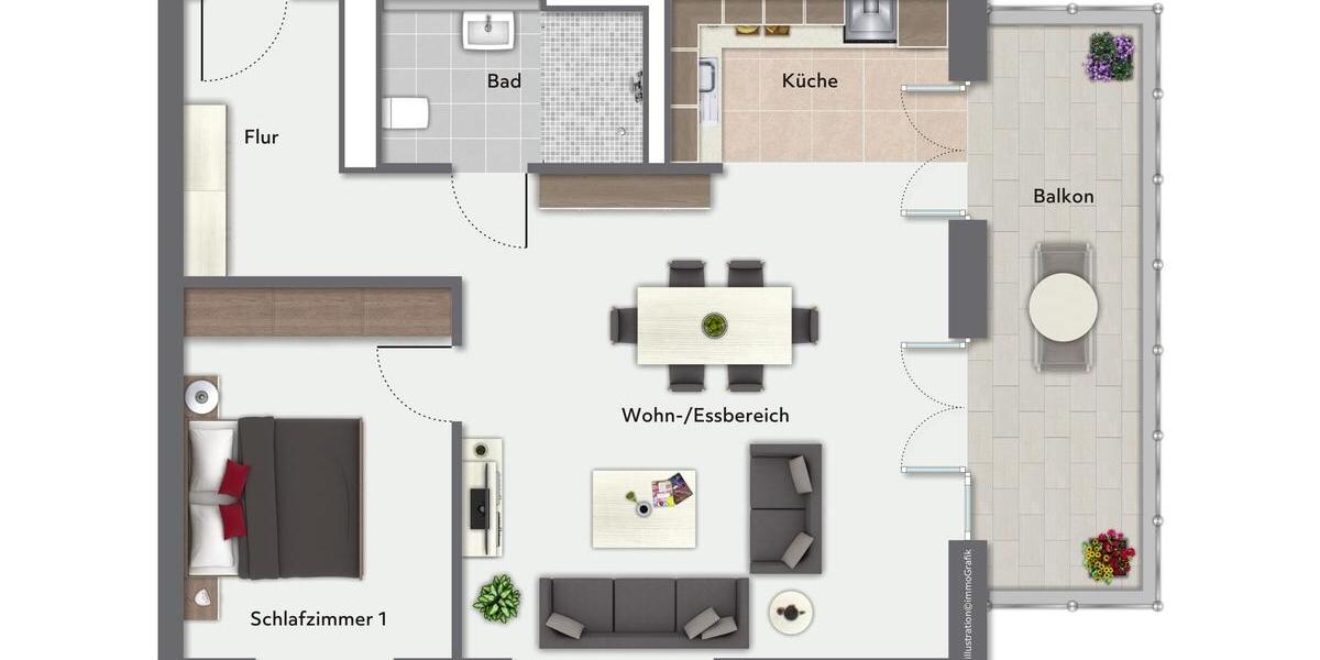 Etagenwohnung Oer-Erkenschwick Erkenschwick - 2 Zimmer, 69 m&sup2;, 865&euro; | Angebot:26455660