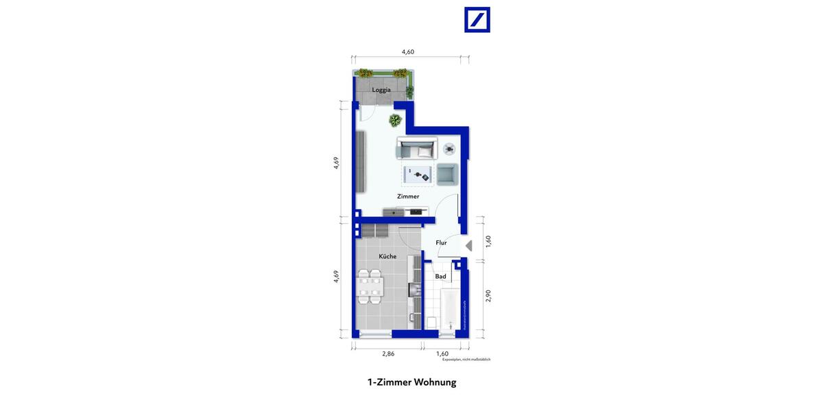 Etagenwohnung Gelsenkirchen Gelsenkirchen-Mitte - 2 Zimmer, 43 m&sup2;, 323&euro; | Angebot:26479436