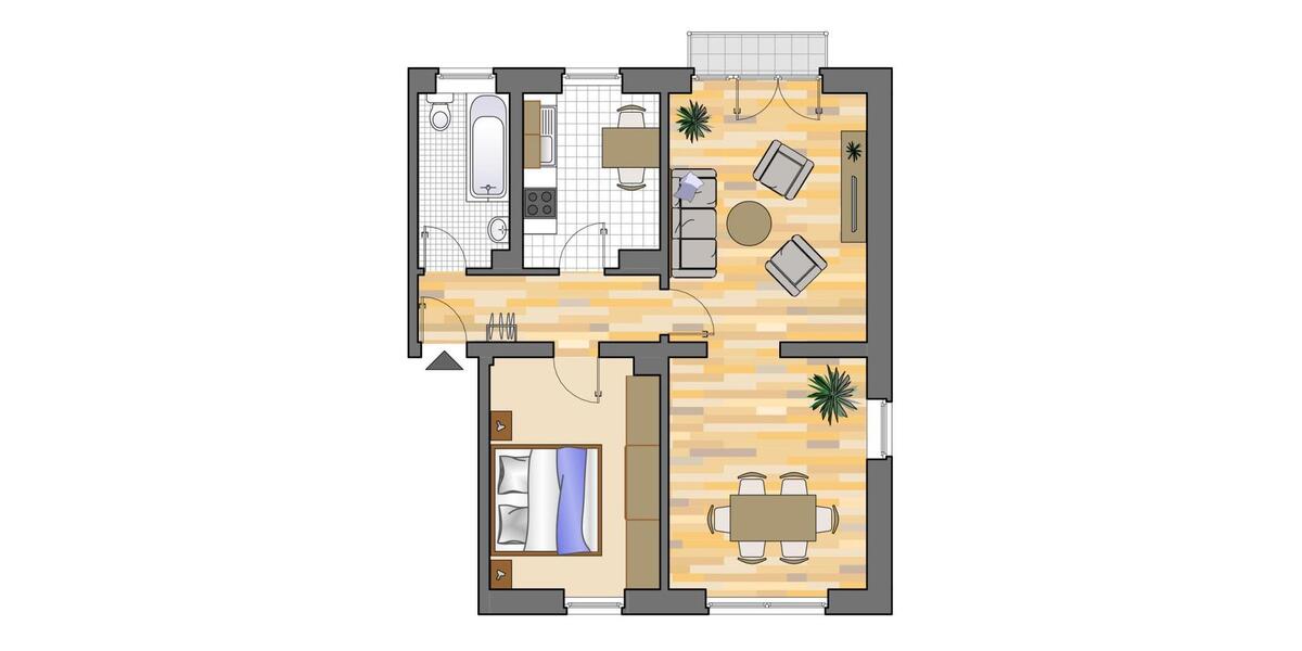 Etagenwohnung Marl - 3 Zimmer, 62 m&sup2;, 499&euro; | Angebot:26463907