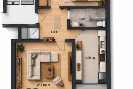 Wohnung Oberhausen Alstaden - 2.5 Zimmer, 58 m&sup2;, 625&euro; | Angebot:27597539