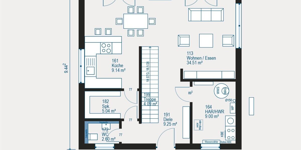 Modernes Einfamilienhaus in Bochum mit großzügigem Grundriss und individuellen Gestaltungsmöglichkeiten - Einfamilienhaus Bochum Bochum-Mitte | Angebot:27698508