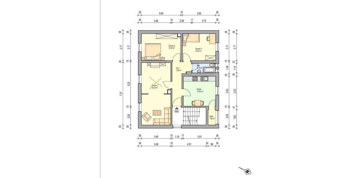 Etagenwohnung Gelsenkirchen Buer - 3 Zimmer, 75 m&sup2;, 929&euro; | Angebot:27595028