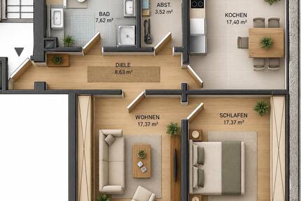 Wohnung Gelsenkirchen Gelsenkirchen-Mitte - 3.5 Zimmer, 71 m&sup2;, 485&euro; | Angebot:27619587