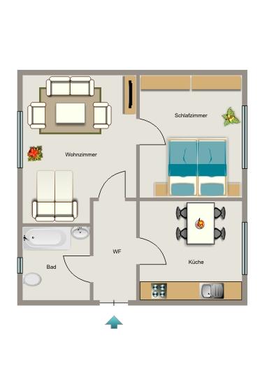 Etagenwohnung Marl Alt-Marl - 2.5 Zimmer, 54 m&sup2;, 400&euro; | Angebot:26449942