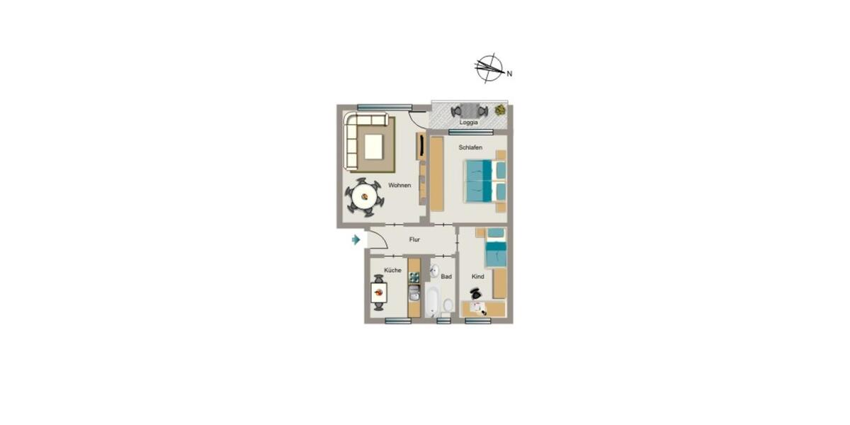 Erdgeschoßwohnung Herten - 3.5 Zimmer, 64 m&sup2;, 500&euro; | Angebot:26416227