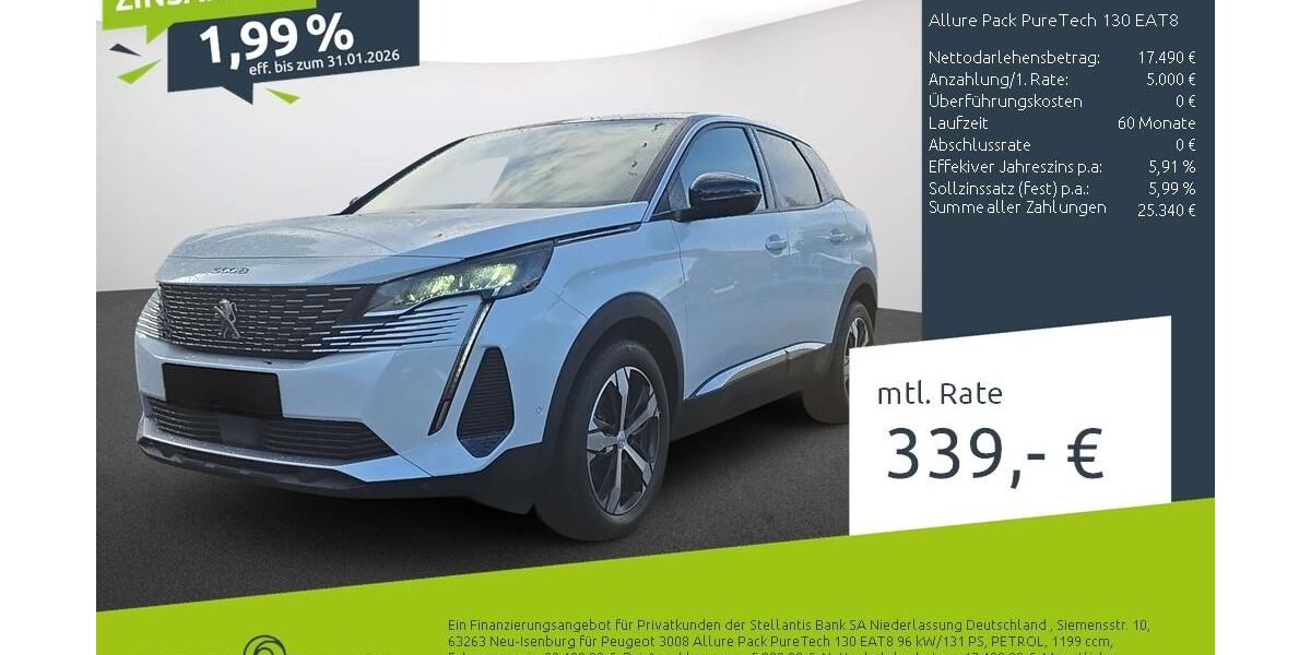 Peugeot 3008 27.315 km 20.979 &euro; Borken 46325