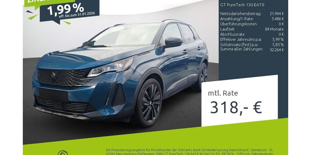 Peugeot 3008 37.479 km 26.550 &euro; Dülmen 48249