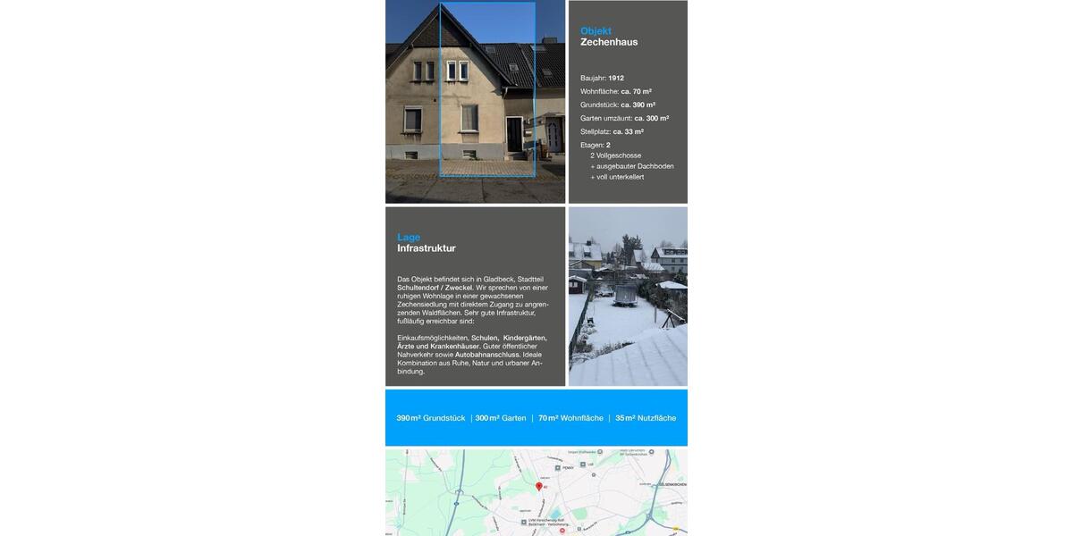Reihenhaus Gladbeck Alt-Rentfort - 5 Zimmer, 70 m&sup2;, 285.000&euro; | Angebot:24742653