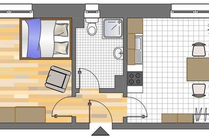 Wohnung Dortmund Körne - 1 Zimmer, 35 m&sup2;, 135&euro; | Angebot:26551326