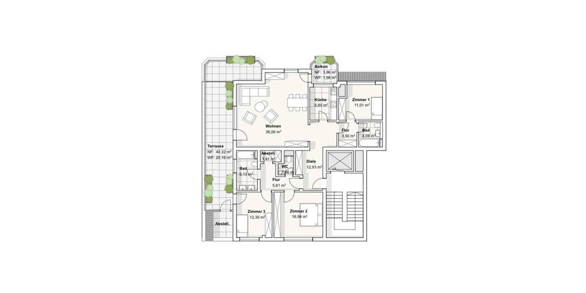 Terrassenwohnung Dinslaken Innenstadt - 4 Zimmer, 147 m&sup2;, 260.000&euro; | Angebot:26418076