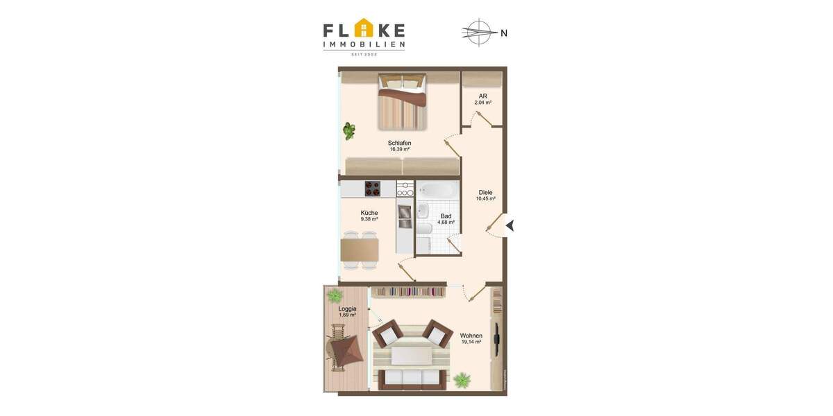 Seniorenfreundliche Erdgeschosswohnung mit Südbalkon am Ende einer Sackgasse von Recklinghausen-Ost! - Etagenwohnung Recklinghausen Ost | Angebot:25279153