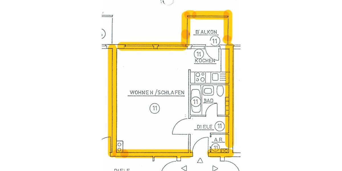Etagenwohnung Herten Bertlich - 1.5 Zimmer, 39 m&sup2;, 490&euro; | Angebot:26276809