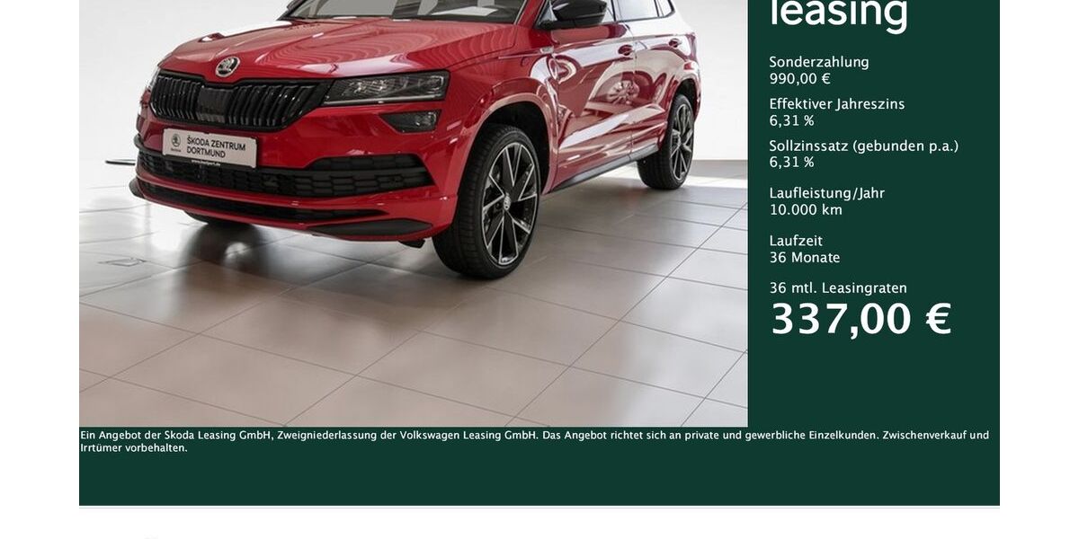 Skoda Karoq 37.849 km 26.397 &euro; Dortmund 44309