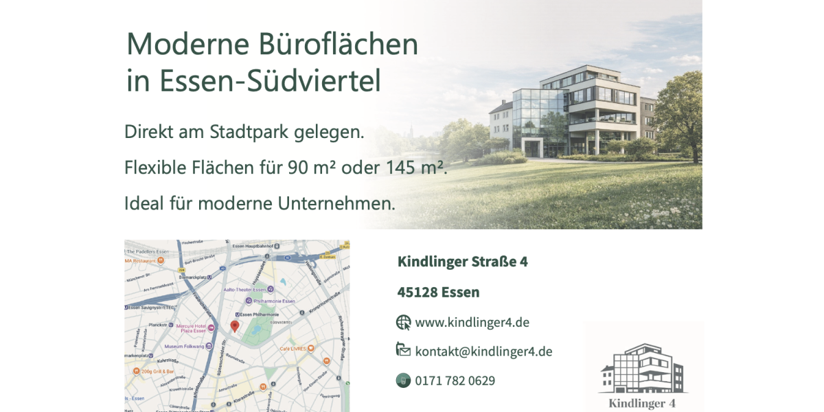 Büro in Toplage am Stadtgarten - 85 qm - Essen Südviertel Rüttenscheid - Gewerbeobjekt Essen Südviertel | Angebot:25833956