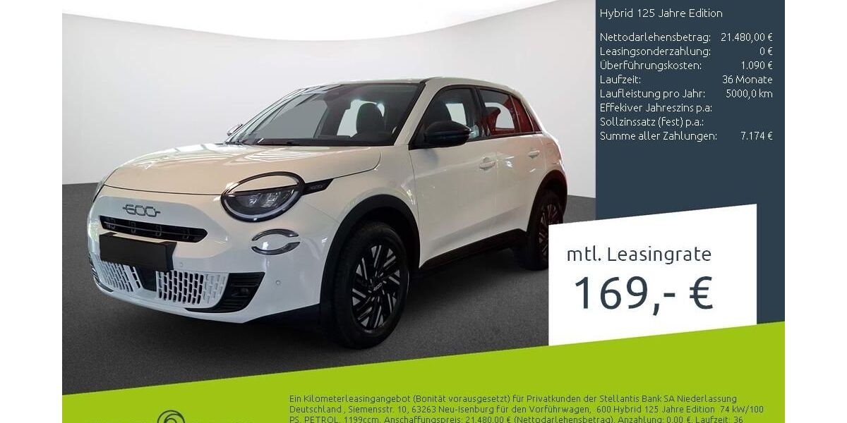 Fiat 600 6.500 km 19.777 &euro; Borken 46325