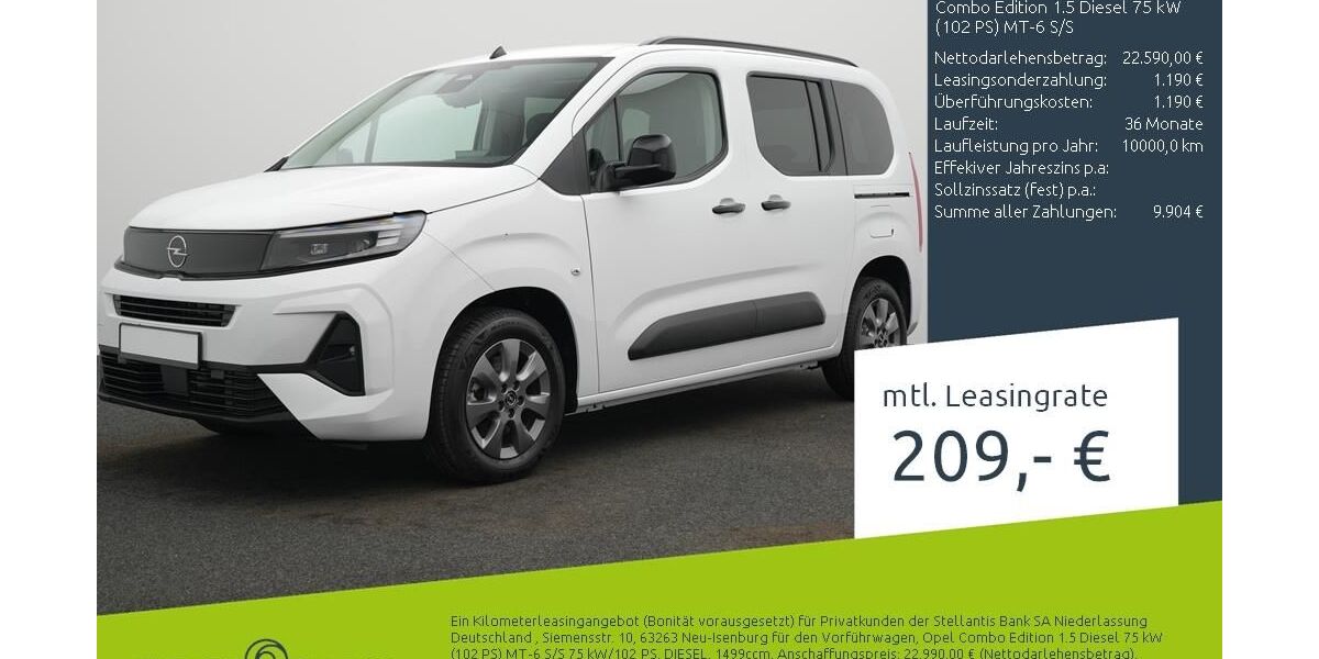 Opel Combo 1.500 km 22.590 &euro; Borken 46325