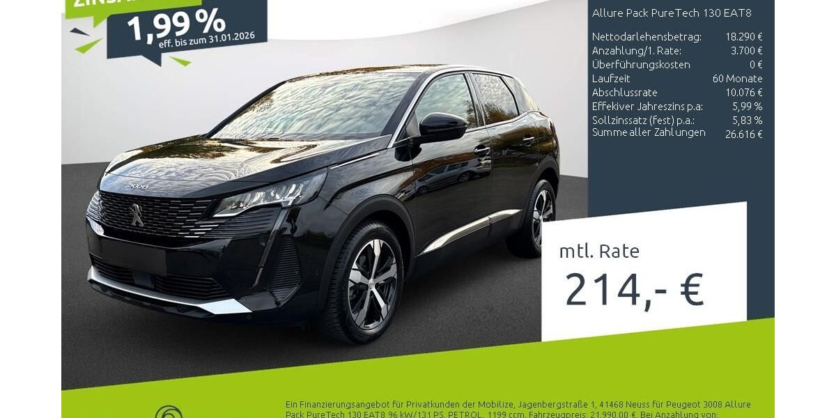 Peugeot 3008 24.732 km 20.970 &euro; Borken 46325