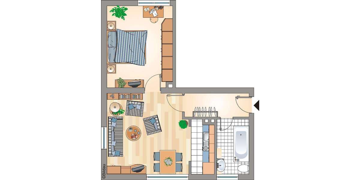 Etagenwohnung Recklinghausen Grullbad - 2.5 Zimmer, 51 m&sup2;, 210&euro; | Angebot:26551328