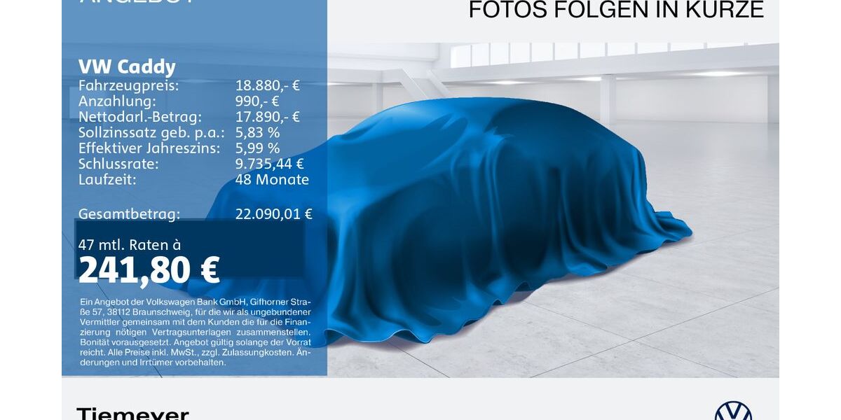 VW Caddy 62.635 km 18.880 &euro; Recklinghausen 45663