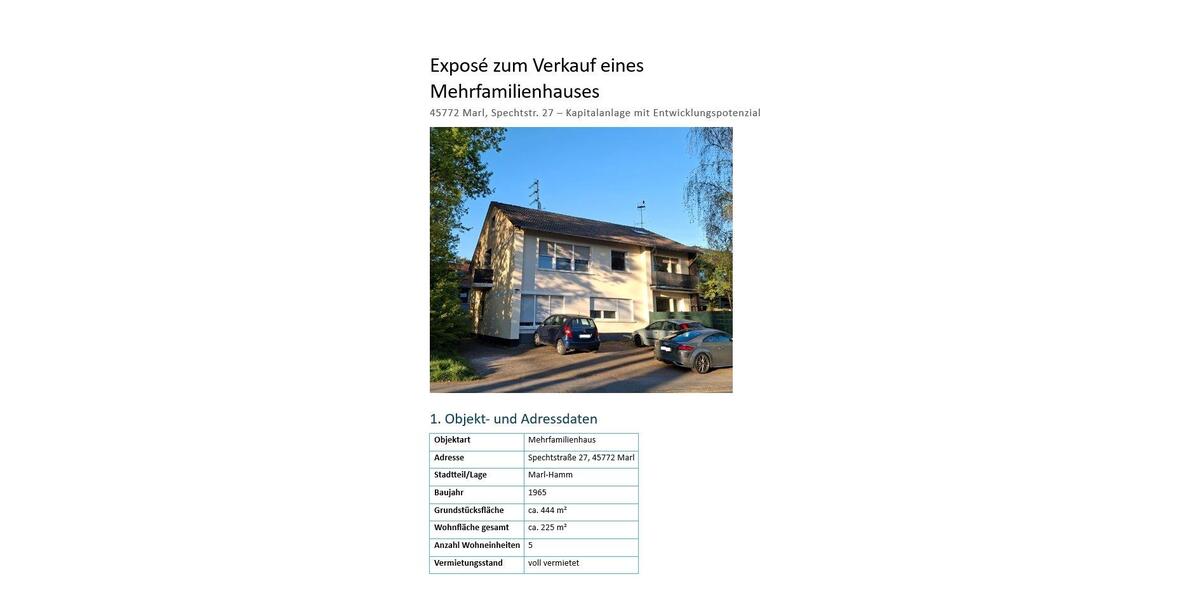 Mehrfamilienhaus, Wohnhaus Marl - 395.000&euro; | Angebot:26953098
