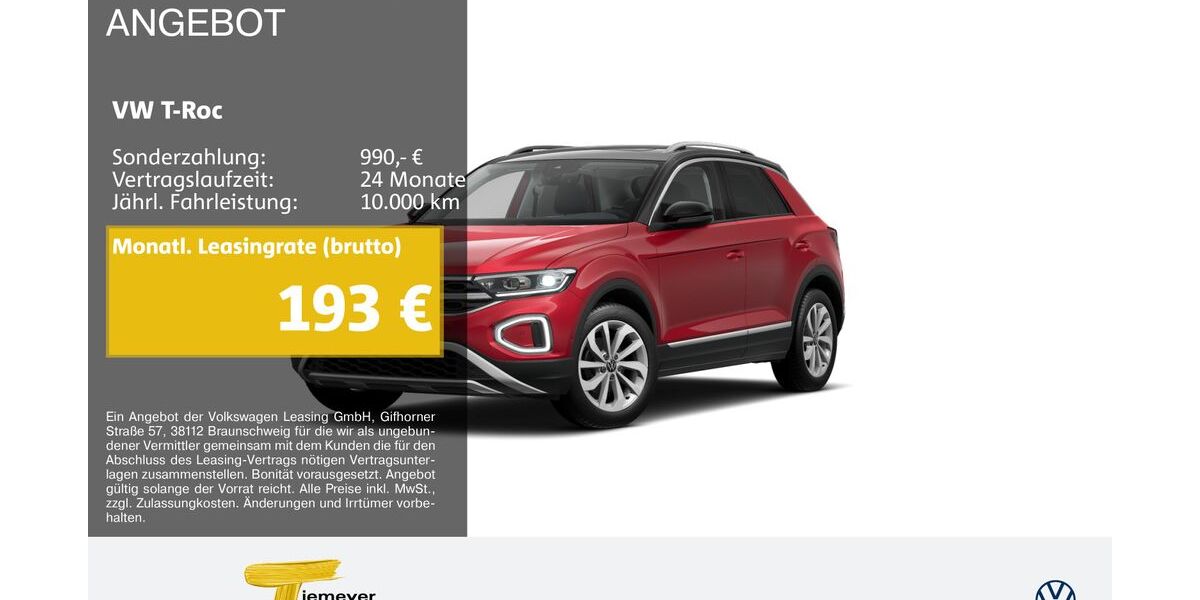 VW T-Roc 13.632 km 26.560 &euro; Recklinghausen 45663