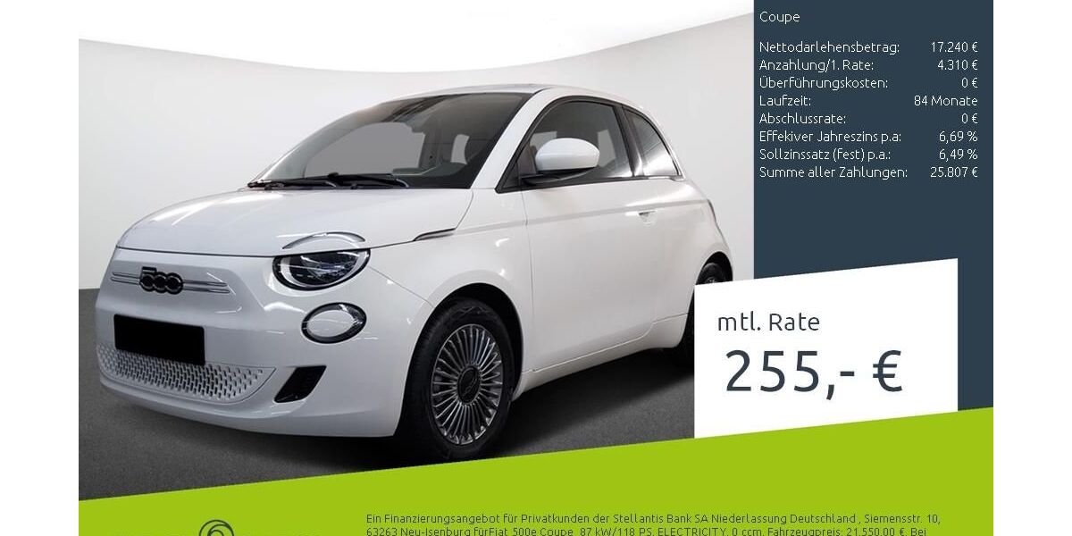 Fiat 500e 22.500 km 21.550 &euro; Borken 46325