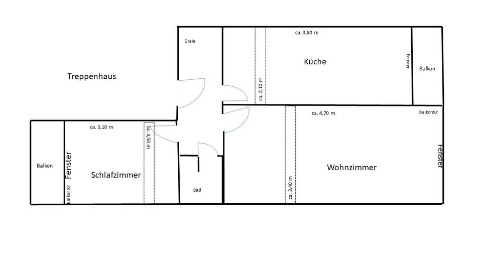 Etagenwohnung Bottrop Ebel - 2.5 Zimmer, 48 m&sup2;, 82.000&euro; | Angebot:26535163