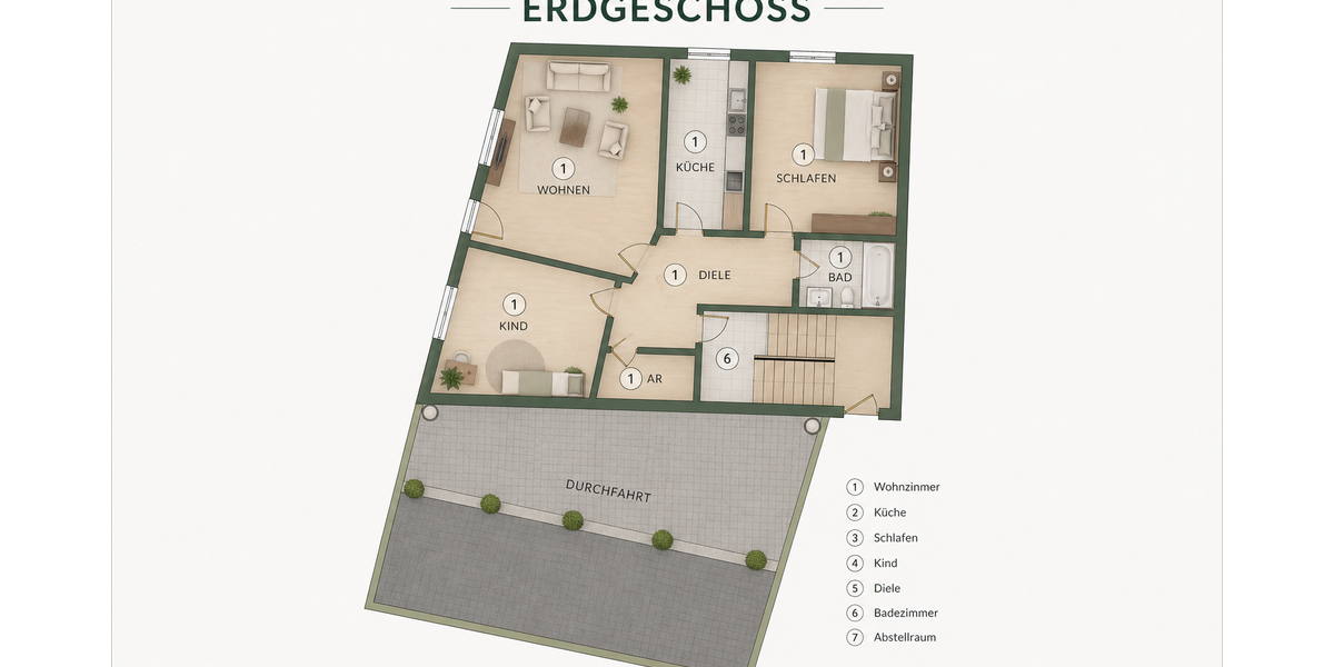 Attraktive 3,5-Zimmer-Erdgeschosswohnung mit Keller, Dachboden & optionaler Garage - Erdgeschoßwohnung Essen Stadtbezirk III | Angebot:27643187