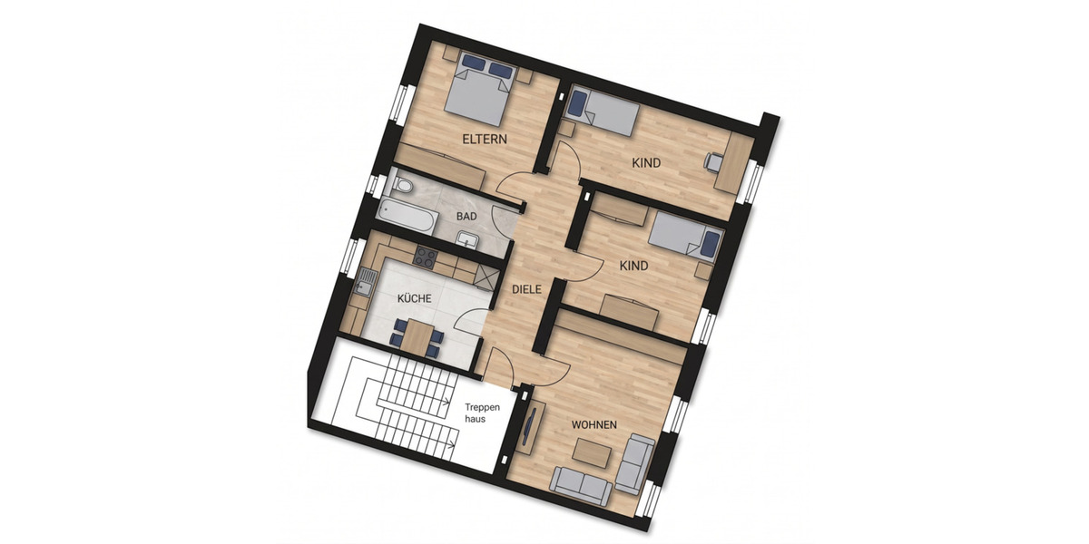 Dachgeschoßwohnung Oberhausen Alstaden - 4 Zimmer, 86 m&sup2;, 799&euro; | Angebot:26439179