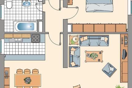 Wohnung Gelsenkirchen Resse - 2.5 Zimmer, 58 m&sup2;, 409&euro; | Angebot:24714288