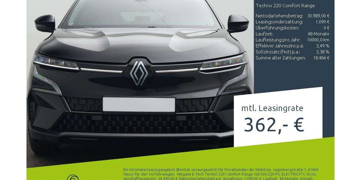 Renault Megane E-Tech 1.500 km 30.989 &euro; Borken 46325