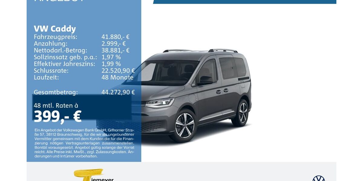 VW Caddy 6.776 km 41.880 &euro; Bochum 44892