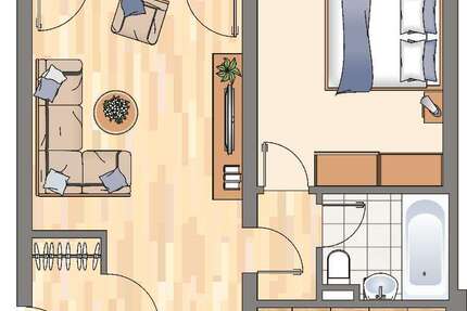 Wohnung Dortmund Grevel - 2 Zimmer, 55 m&sup2;, 449&euro; | Angebot:26551483