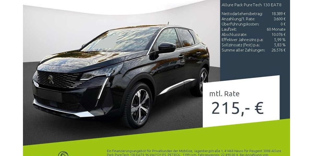 Peugeot 3008 33.672 km 21.360 &euro; Borken 46325