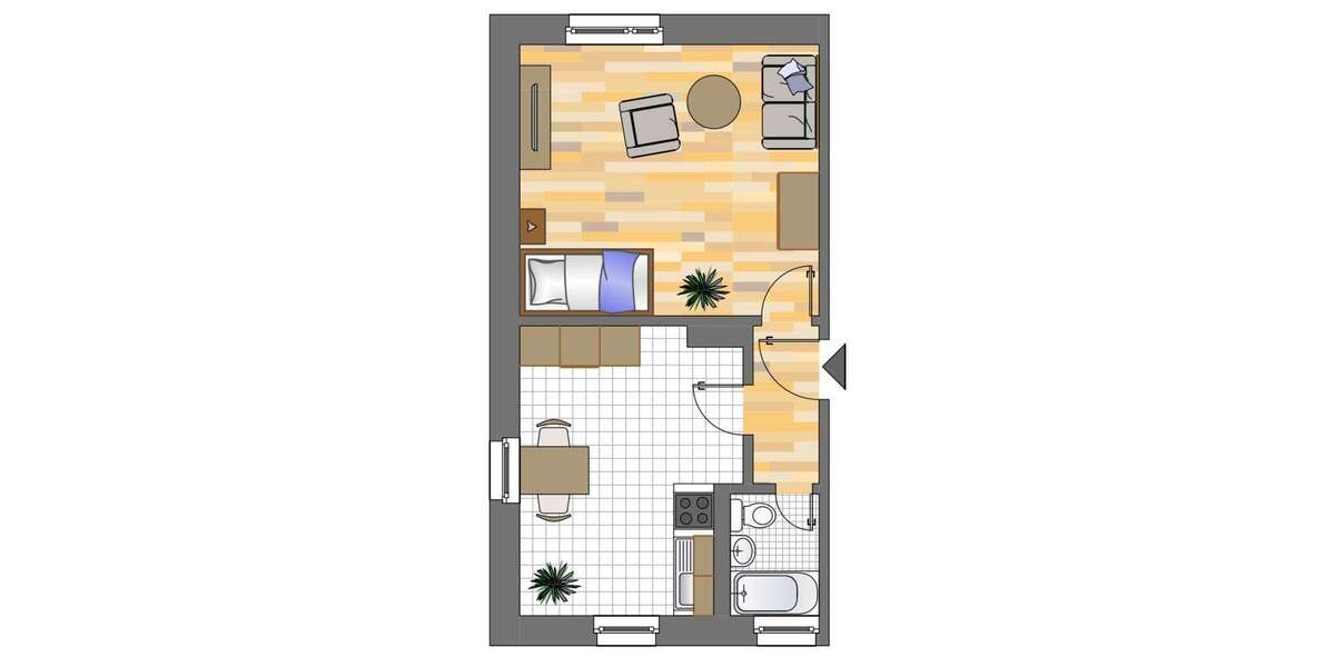 Etagenwohnung Herne Altenhöfen - 1.5 Zimmer, 36 m&sup2;, 329&euro; | Angebot:26978167