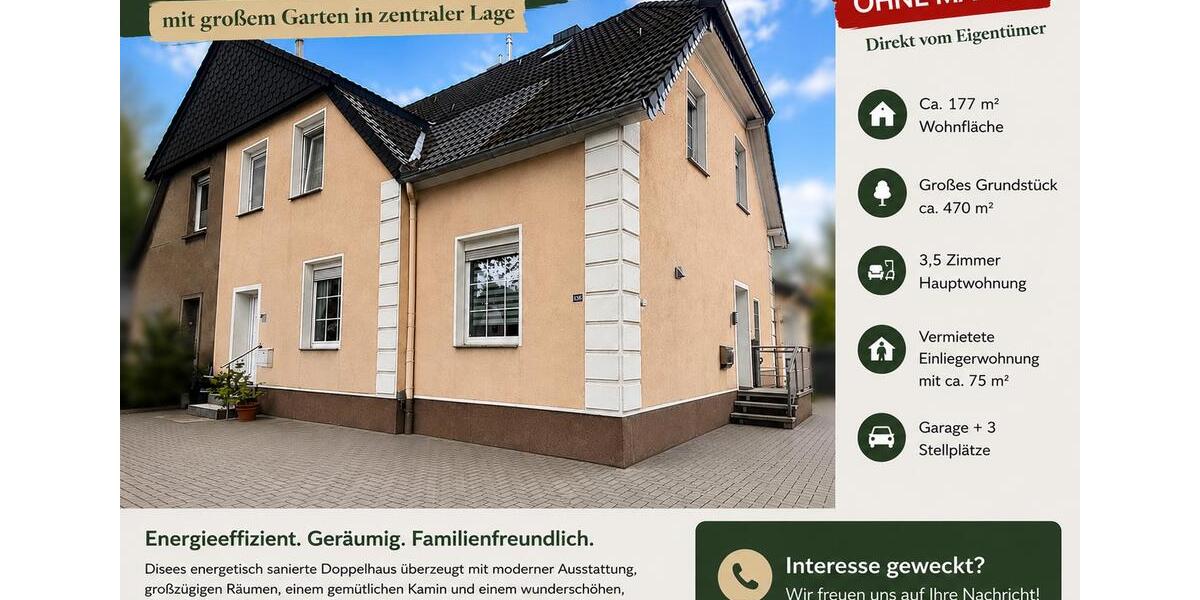 Doppelhaushälfte Bochum Günnigfeld - 8 Zimmer, 175 m&sup2;, 565.000&euro; | Angebot:26778733