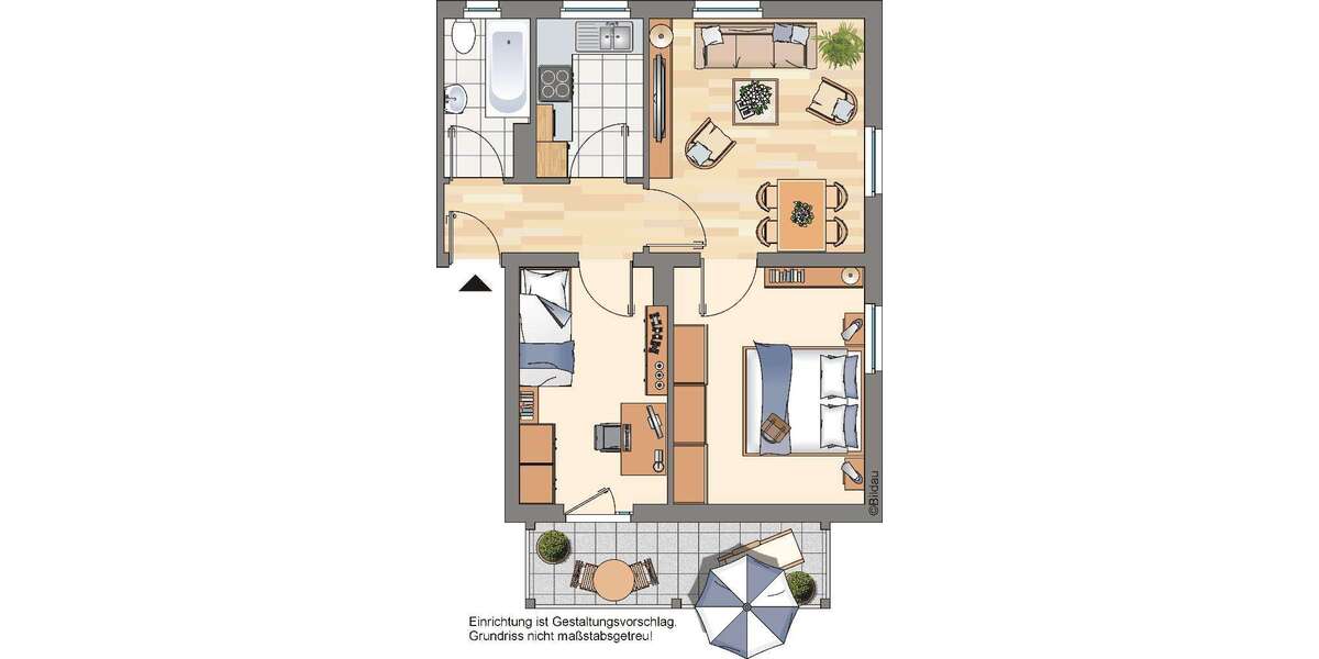 Etagenwohnung Marl Brassert - 2 Zimmer, 54 m&sup2;, 439&euro; | Angebot:26583045