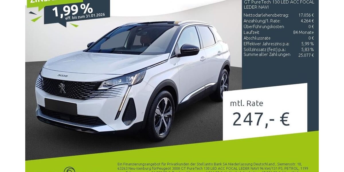 Peugeot 3008 30.839 km 20.320 &euro; Borken 46325