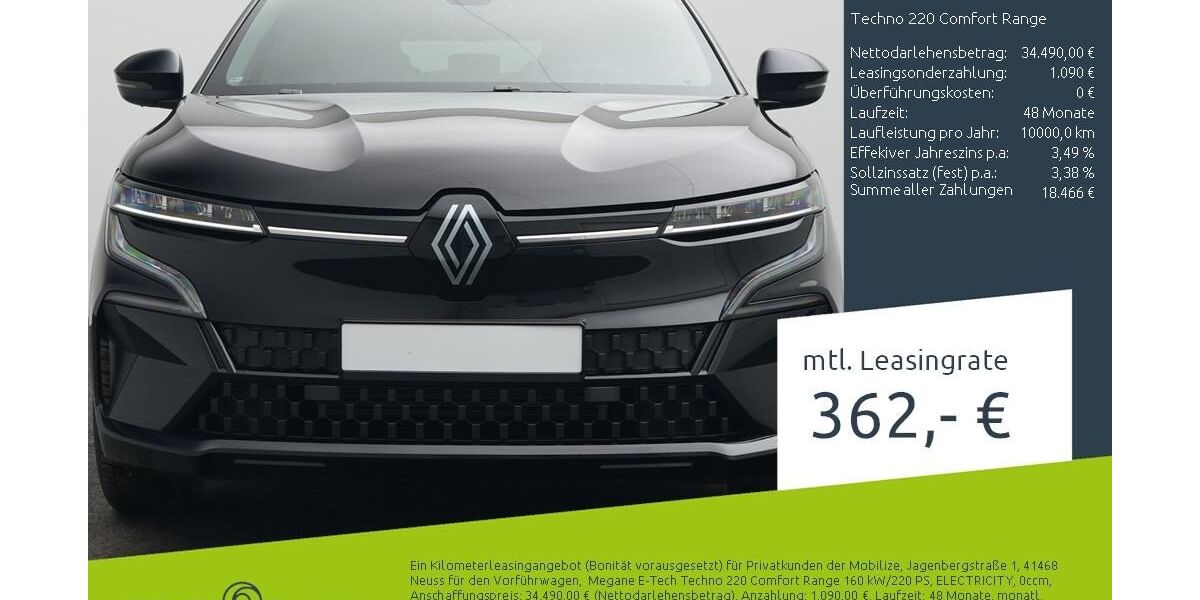 Renault Megane 1.500 km 30.989 &euro; Borken 46325