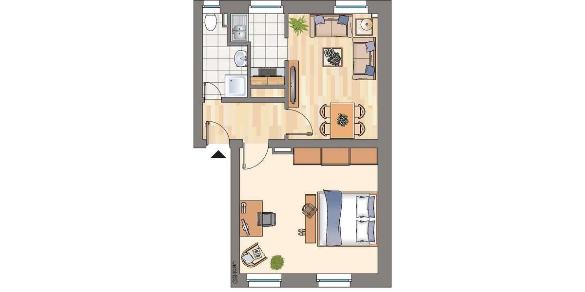 Etagenwohnung Gelsenkirchen Buer - 1 Zimmer, 41 m&sup2;, 329&euro; | Angebot:26978205
