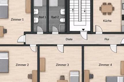 Wohnung Recklinghausen König Ludwig - 4 Zimmer, 100 m&sup2;, 450&euro; | Angebot:27585574