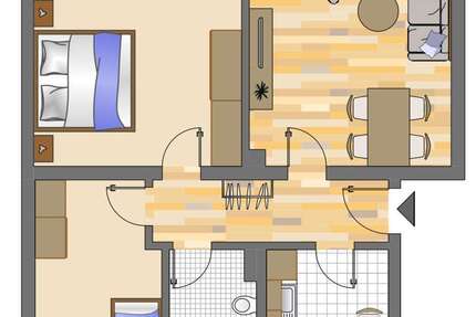 Wohnung Gelsenkirchen Hassel - 3 Zimmer, 63 m&sup2;, 439&euro; | Angebot:27723069
