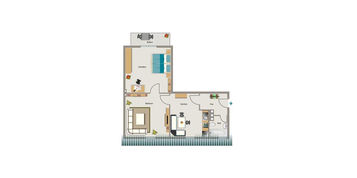 Dachgeschoßwohnung Dortmund Innenstadt West - 2.5 Zimmer, 55 m&sup2;, 658&euro; | Angebot:24656153