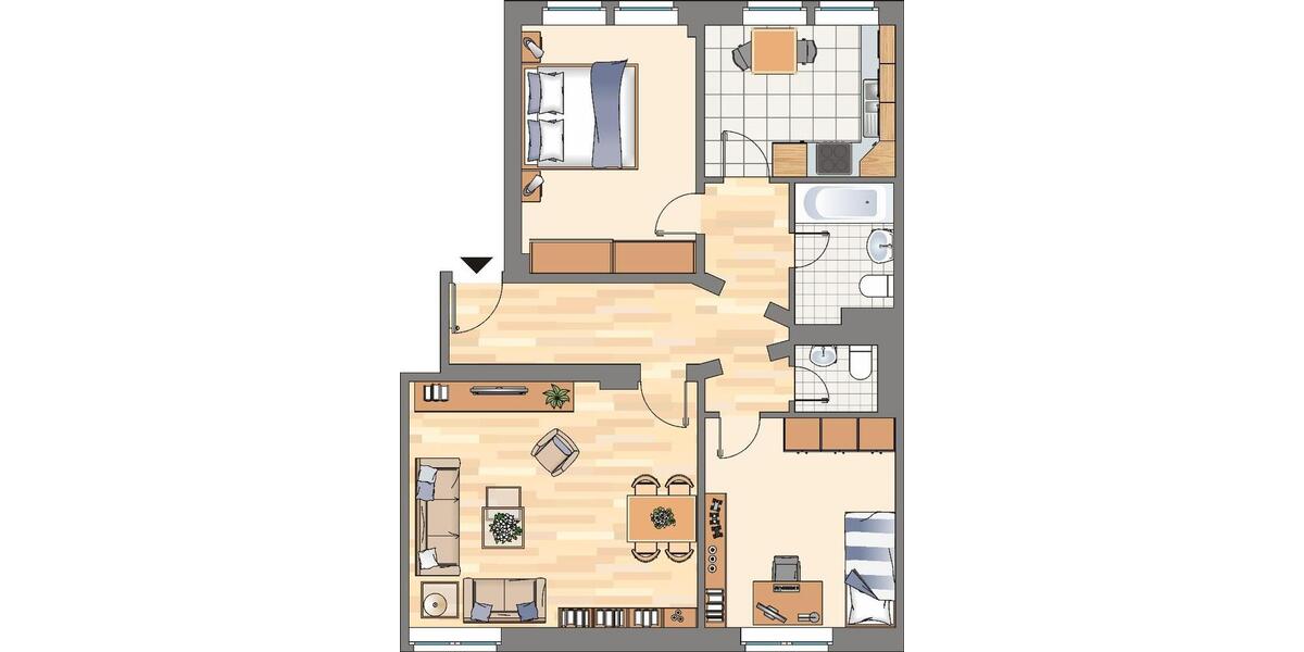 Erdgeschoßwohnung Herne Sodingen - 3.5 Zimmer, 66 m&sup2;, 479&euro; | Angebot:26463902