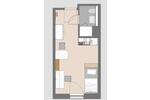 Etagenwohnung Dortmund Innenstadt West - 1 Zimmer, 23 m&sup2;, 459&euro; | Angebot:26459536
