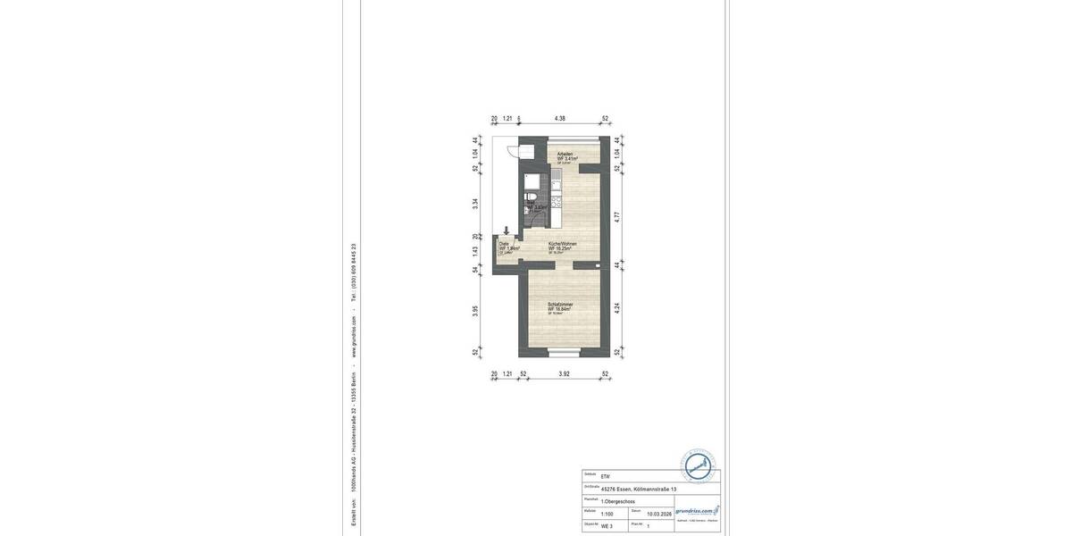 Etagenwohnung Essen Steele - 1 Zimmer, 42 m&sup2;, 139.900&euro; | Angebot:26500045
