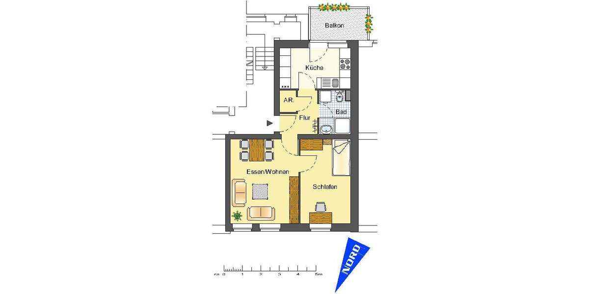 Etagenwohnung Recklinghausen Süd - 2 Zimmer, 49 m&sup2;, 409&euro; | Angebot:26978220