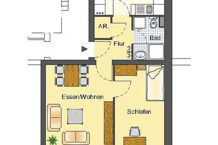 Wohnung Recklinghausen Süd - 2 Zimmer, 49 m&sup2;, 409&euro; | Angebot:26978220